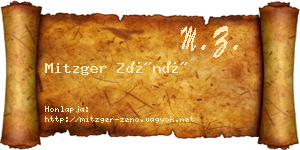 Mitzger Zénó névjegykártya